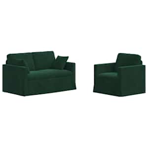 Set pohovek 2 pcs Tmavě zelená 138 x 78 x 80 cm samet - obrázek 2