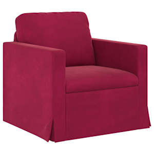 Set pohovek 2 pcs Víno Červené 138 x 78 x 80 cm samet - obrázek 4