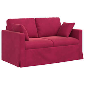Set pohovek 2 pcs Víno Červené 138 x 78 x 80 cm samet - obrázek 5