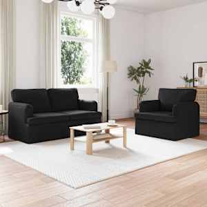 Set pohovek 2 pcs Černá 144 x 80 x 85 cm textil - obrázek 1