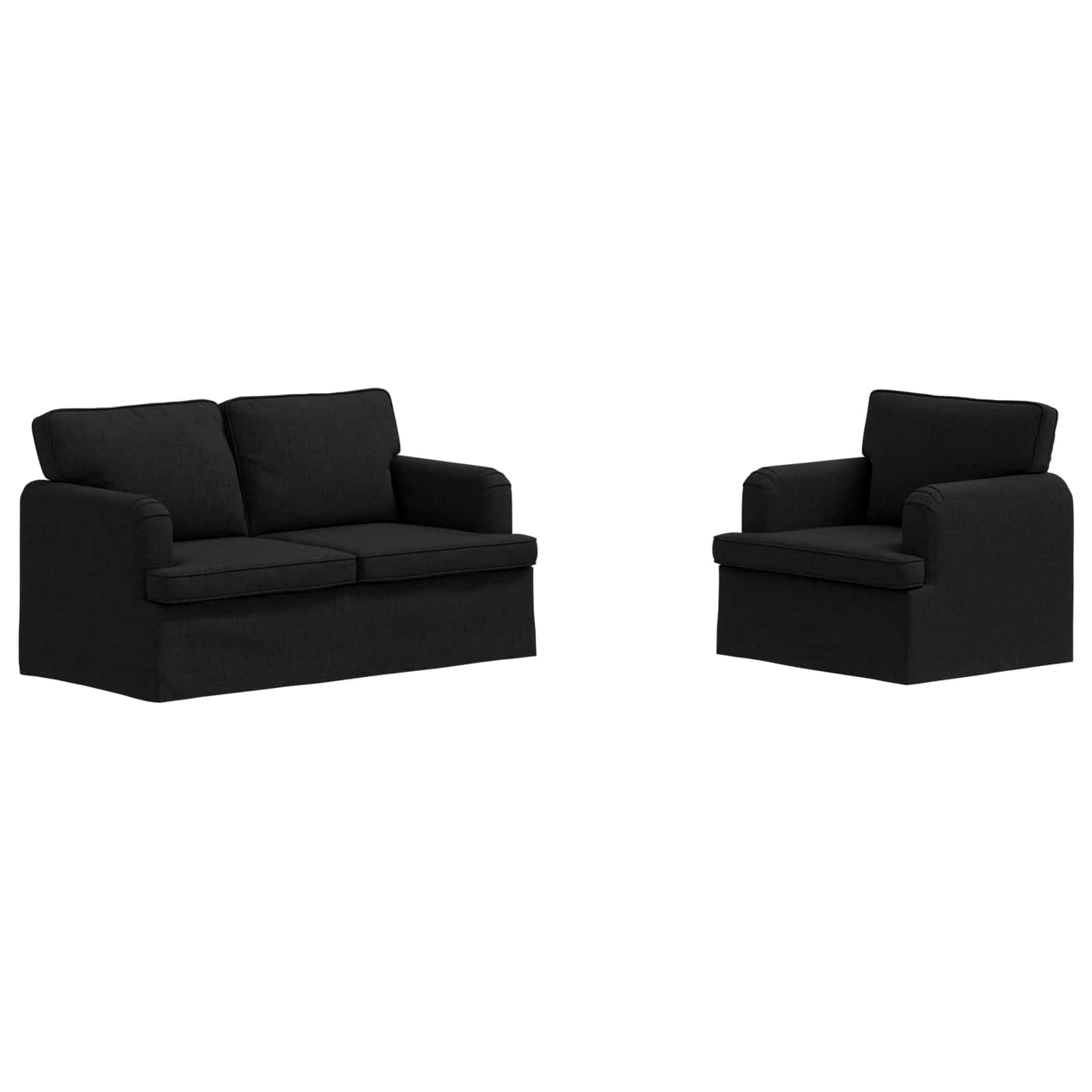 Thumbnail - vidaXL Sofa 2 pcs Schwarz 144 x 80 x 85 cm Stoff