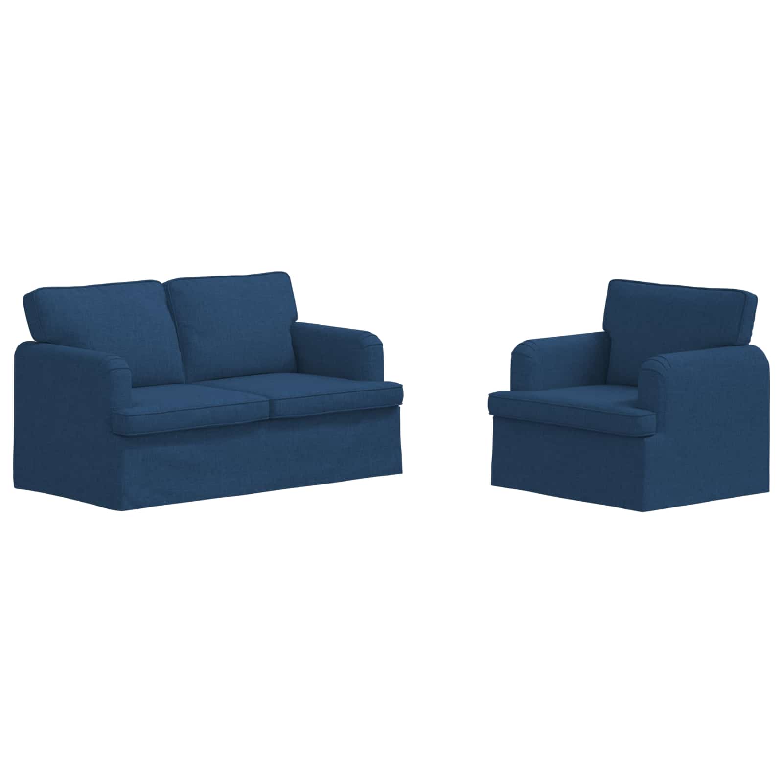 Thumbnail - vidaXL Sofa 120cm 2 pcs Blau Metall