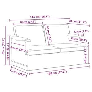 Set pohovek 2 pcs Modrá 144 x 80 x 85 cm textil - obrázek 9