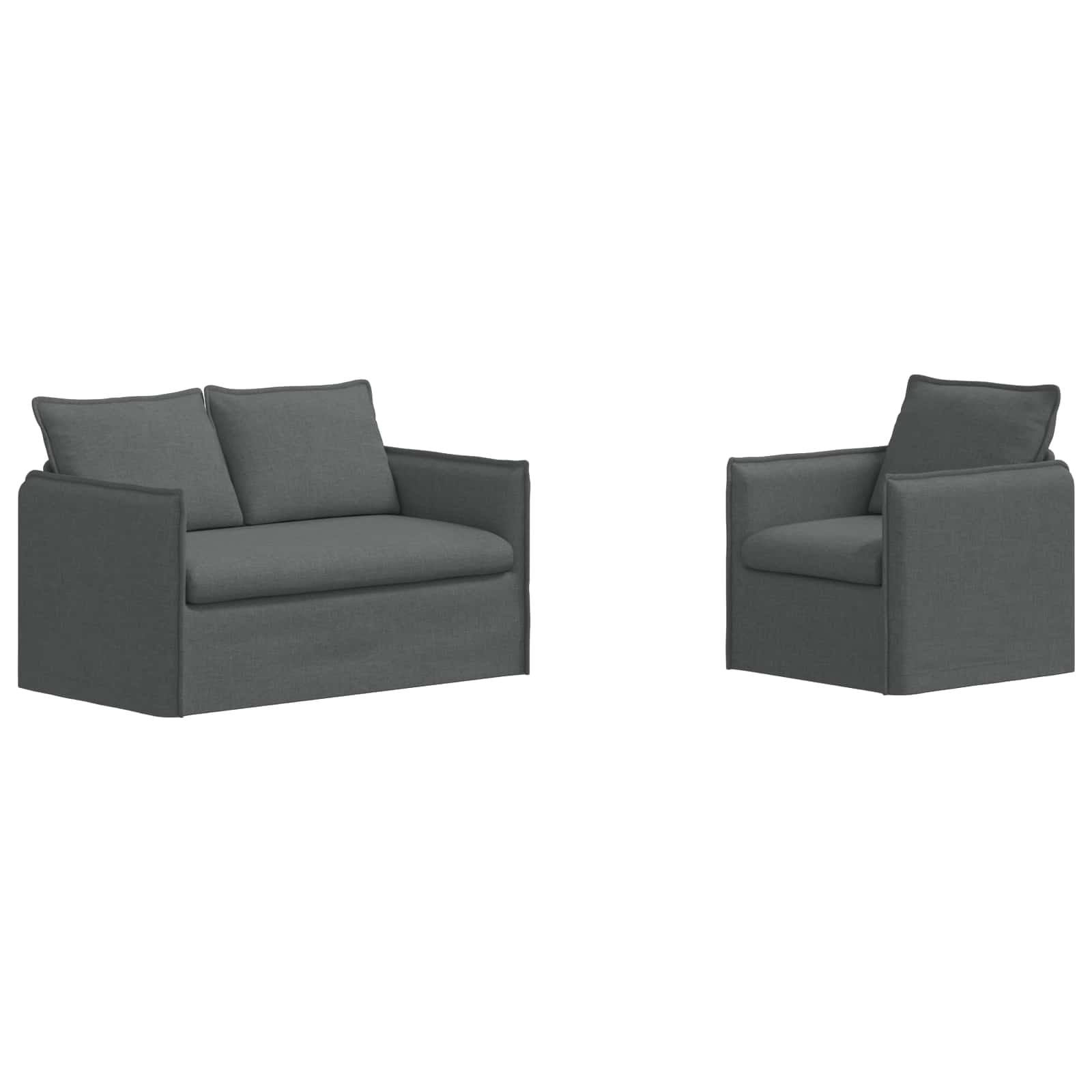 Thumbnail - vidaXL Sofa Set 2 pcs Dunkelgrau 196 x 82 x 85 cm Stoff