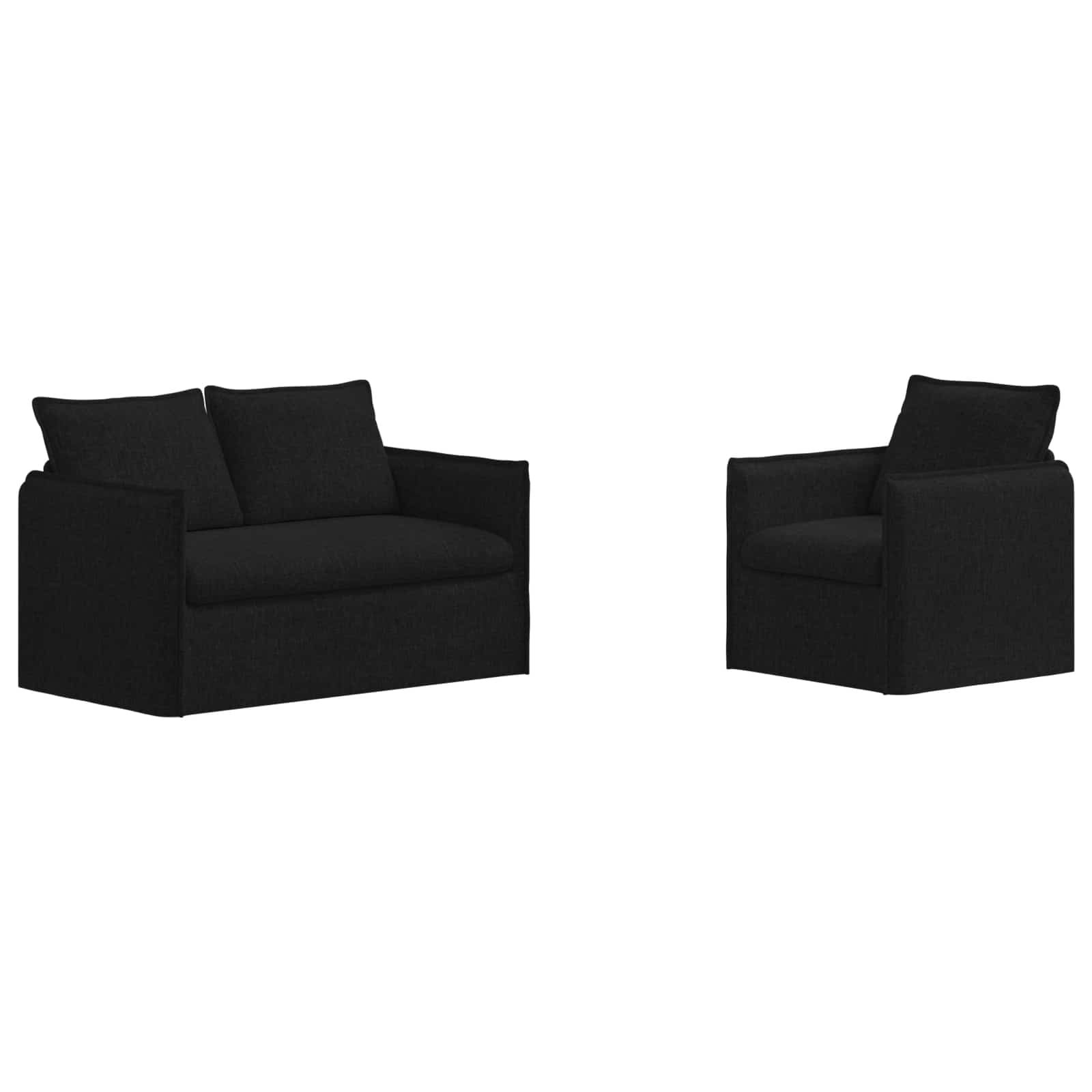 Kavč 2 pcs Črna Splošne dimenzije: 136 x 82 x 85 cm (Š x G x V) - slika 2