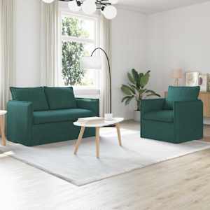 Set pohovek 2 pcs Tmavě zelená 196 x 82 x 85 cm textil - obrázek 1