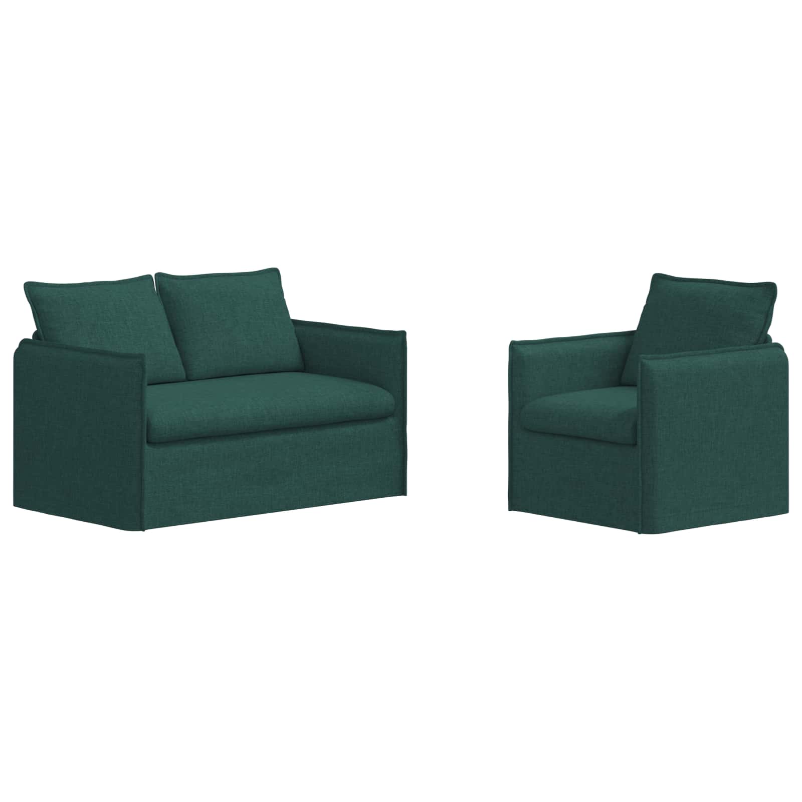 Thumbnail - vidaXL Sofa 120cm 2 pcs Dunkelgrün Metall