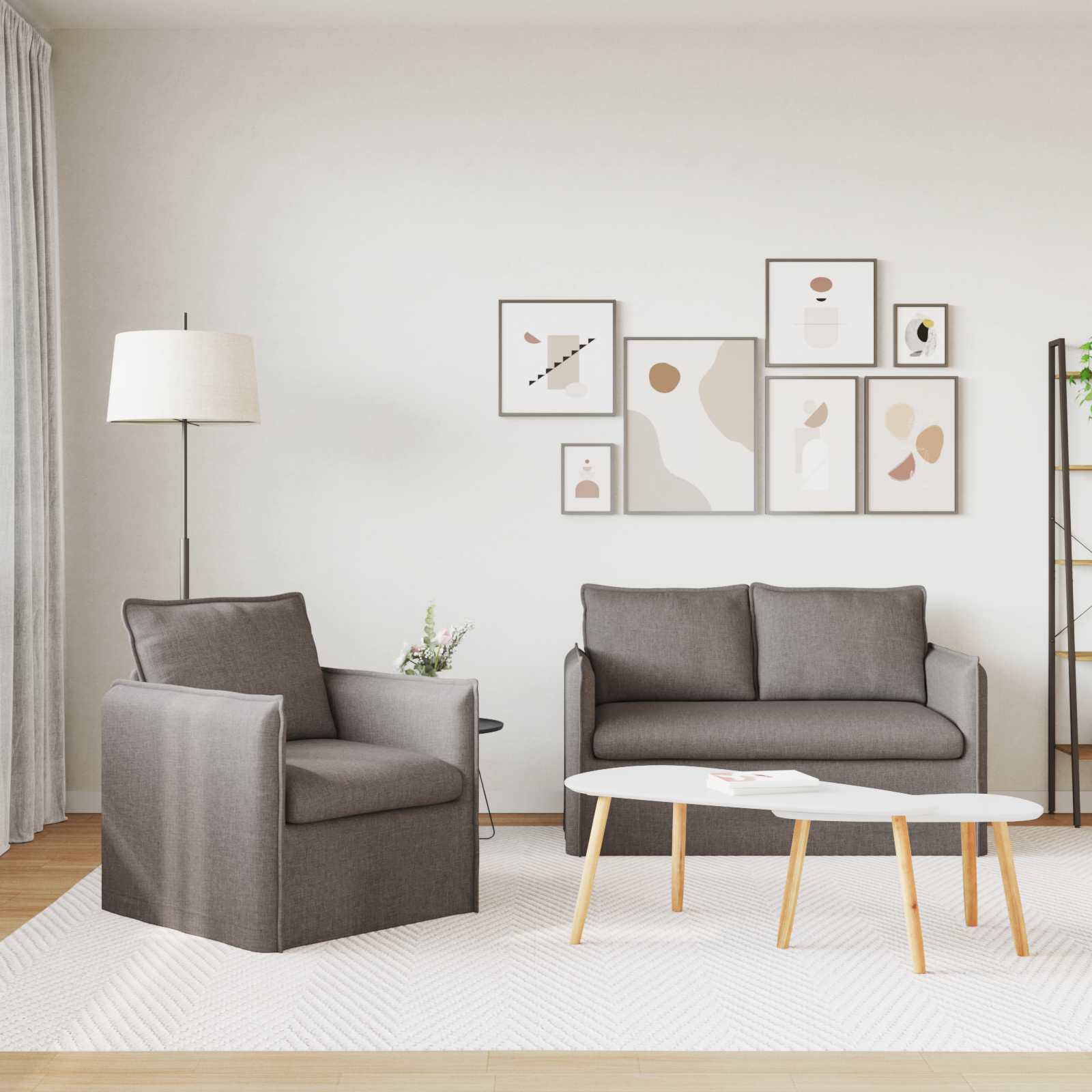 Kavč 2 pcs Taupe - slika 3