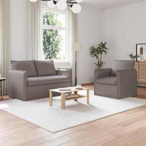 Set pohovek 2 pcs Taupe 196 x 82 x 85 cm textil - obrázek 1