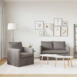 Set pohovek 2 pcs Taupe 196 x 82 x 85 cm textil - obrázek 3