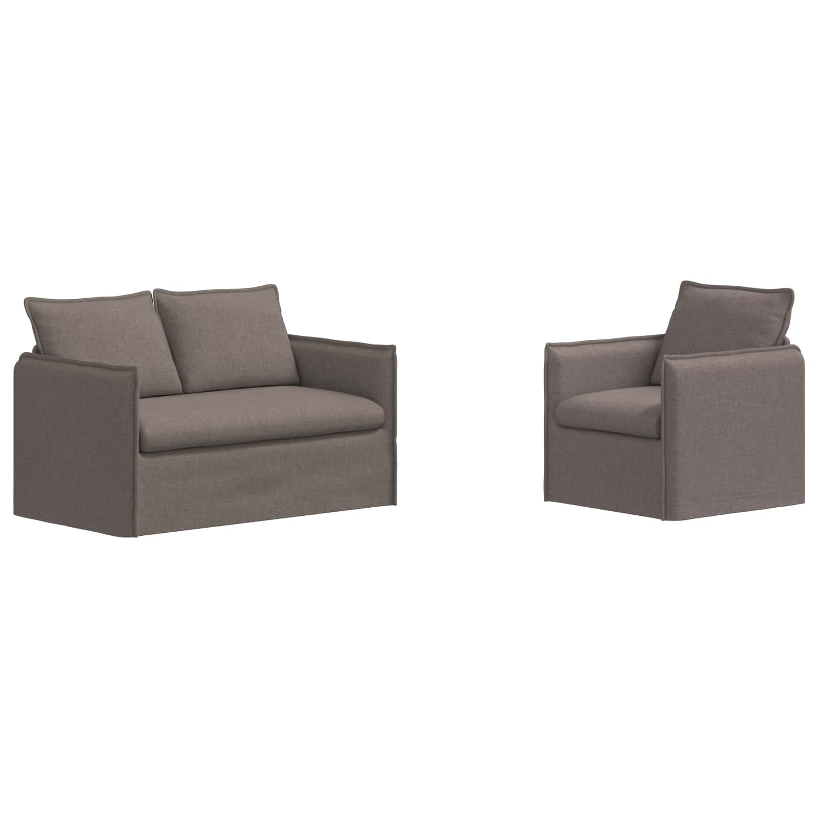Thumbnail - vidaXL Sofa 120cm 2 pcs Taupe Metall