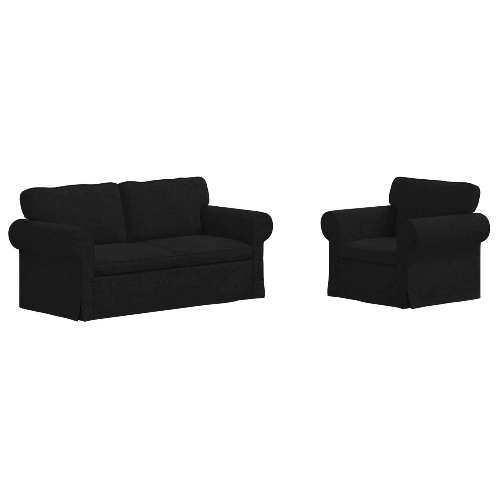 Thumbnail - vidaXL Sofa 140cm 2 pcs Schwarz Metall