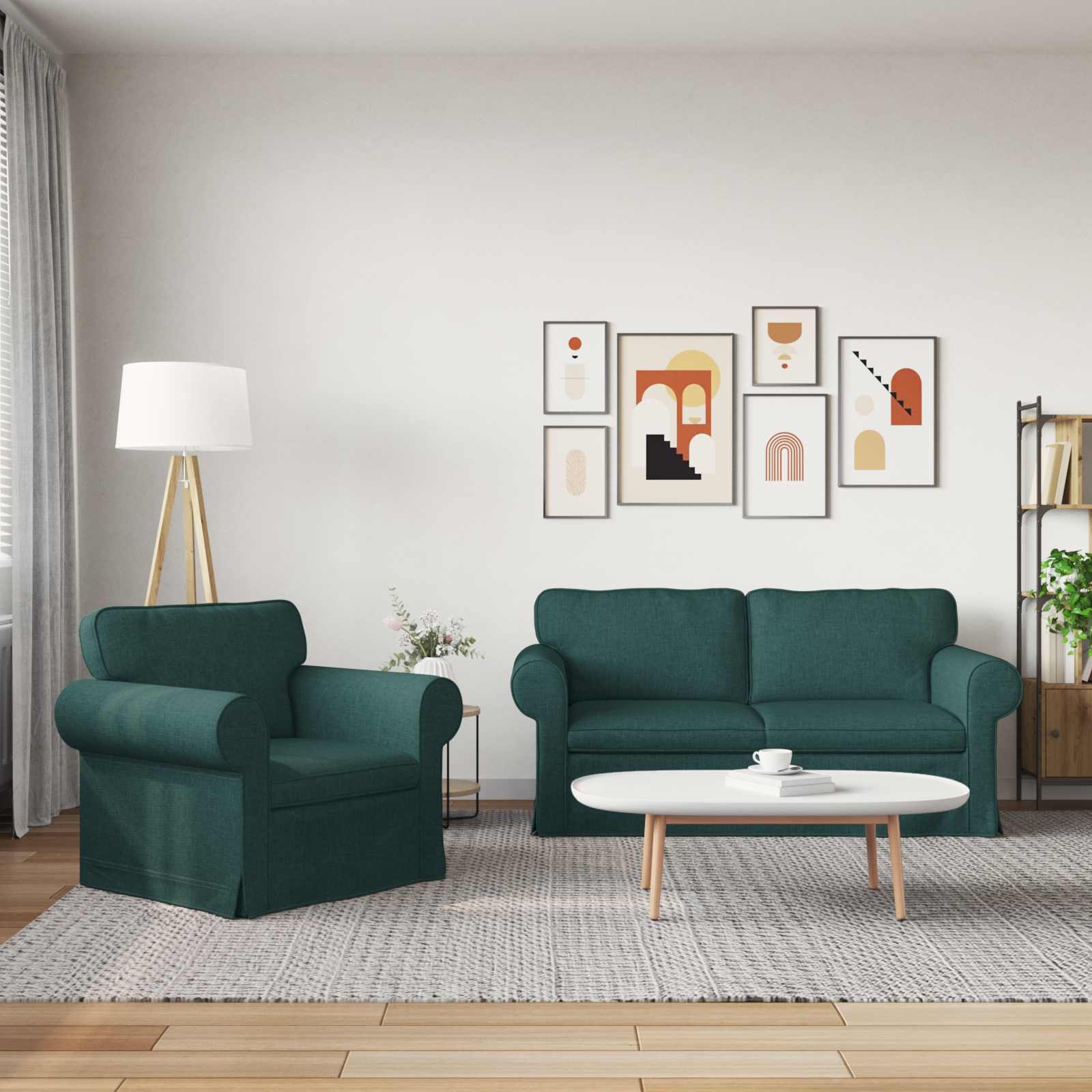 vidaXL Bank 2 pcs Donkergroen Metaal