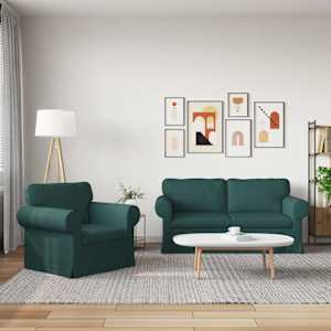 Set pohovek 2 pcs Tmavě zelená 175 x 82 x 80 cm textil - obrázek 3