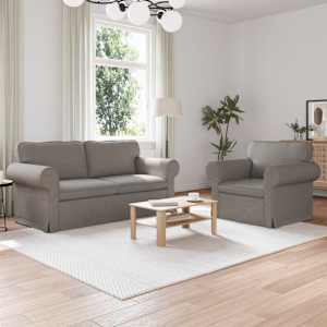Set pohovek 2 pcs Taupe 175 x 82 x 80 cm textil - obrázek 1