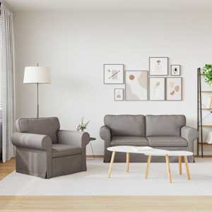 Set pohovek 2 pcs Taupe 175 x 82 x 80 cm textil - obrázek 3