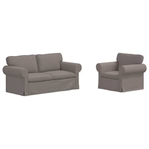 Set pohovek 2 pcs Taupe 175 x 82 x 80 cm textil - obrázek 2
