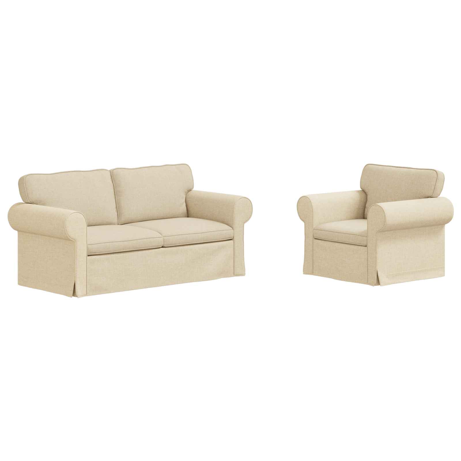 Thumbnail - vidaXL Sofa Set 2 pcs Creme 175 x 82 x 80 cm Stoff