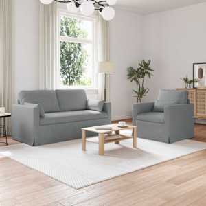 Kavčna garnitura 2 pcs Svetlo siva 158 x 78 x 80 cm blago