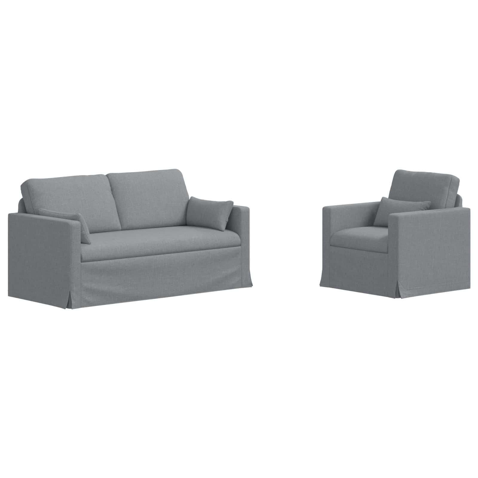 Thumbnail - vidaXL Sofa 2 pcs Hellgrau 158 x 78 x 80 cm Stoff
