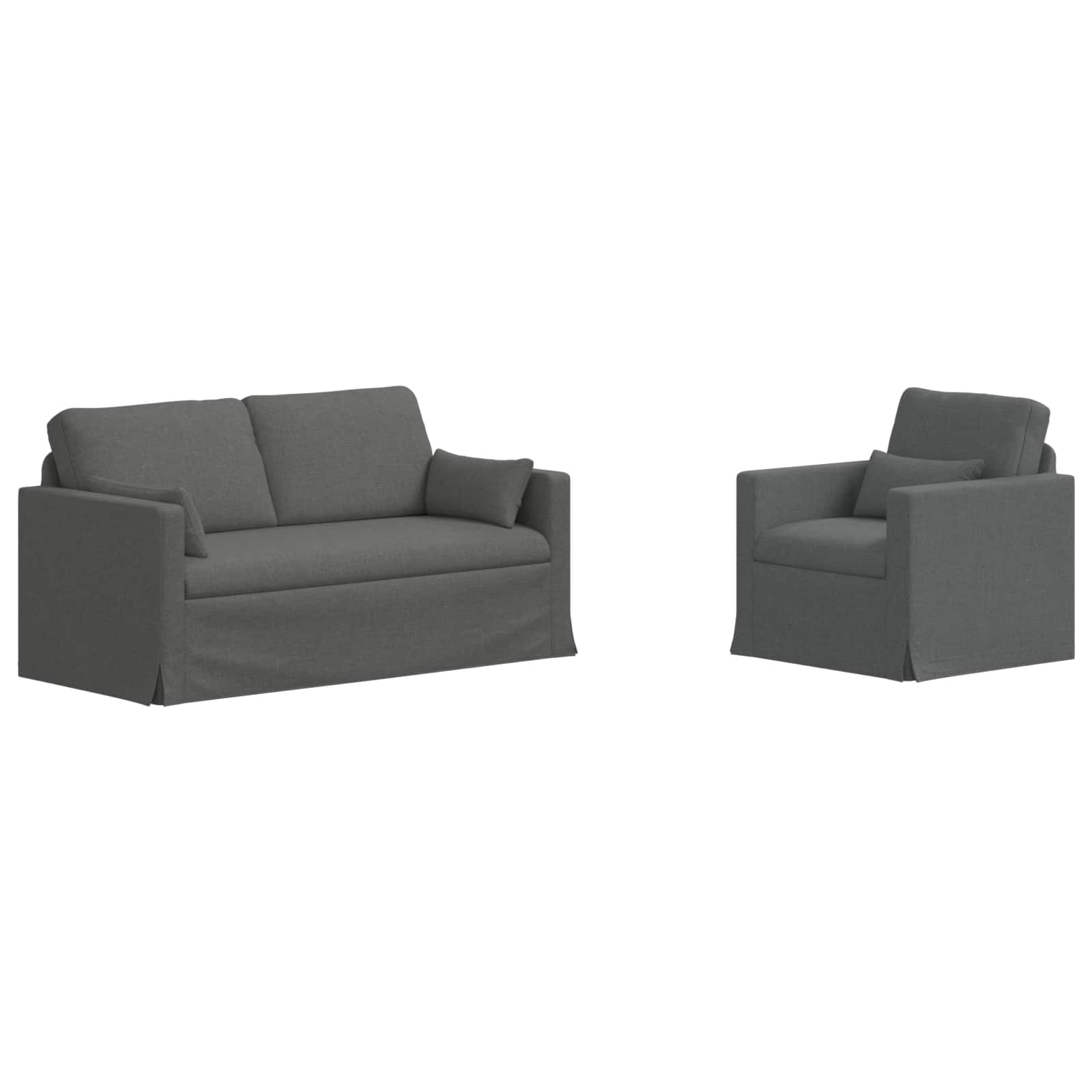 Thumbnail - vidaXL Sofa 2 pcs Dunkelgrau 158 x 78 x 80 cm Stoff