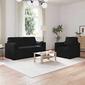 Set pohovek 2 pcs Černá 158 x 78 x 80 cm textil - obrázek 1
