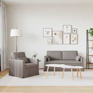 Set pohovek 2 pcs Taupe 158 x 78 x 80 cm textil - obrázek 3