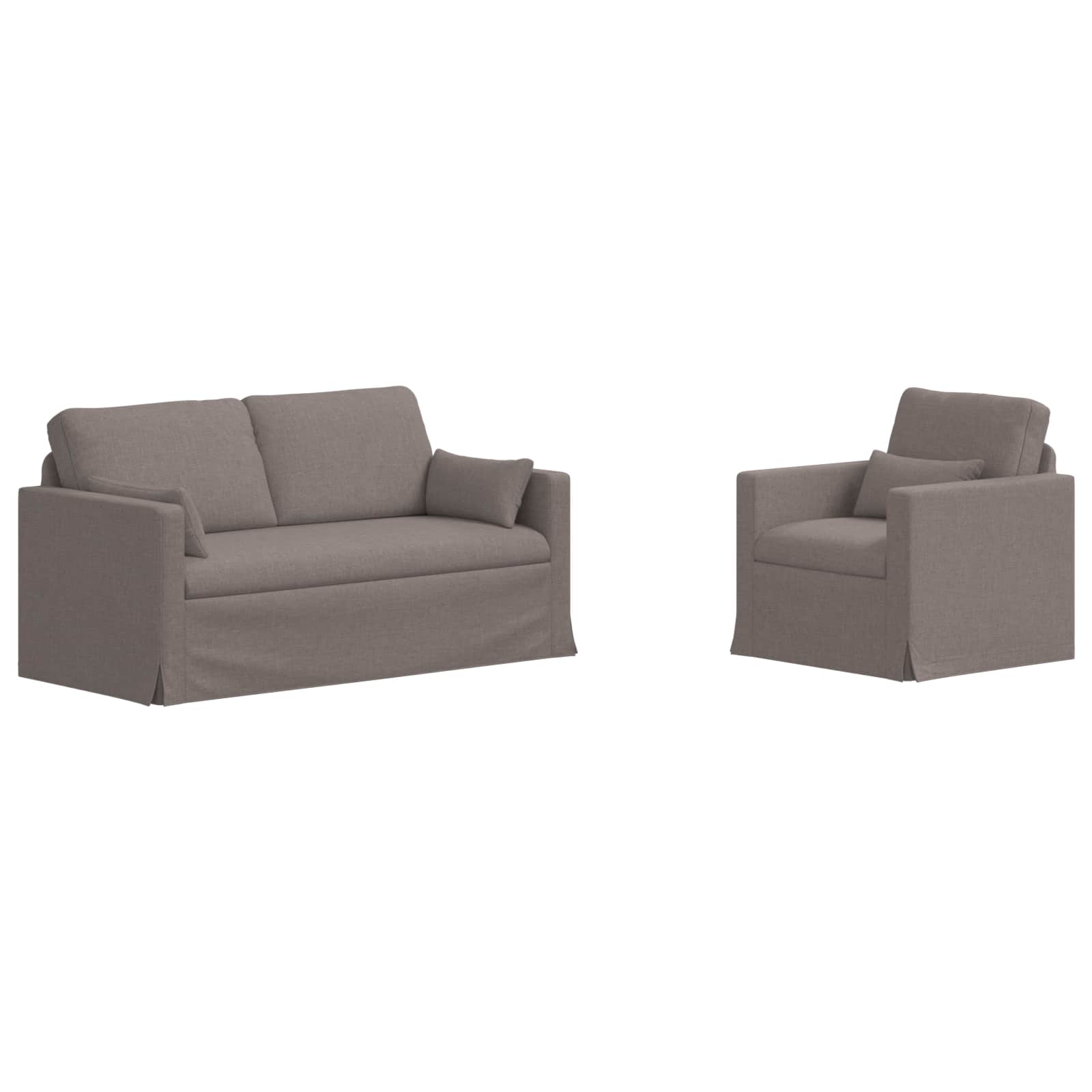 Thumbnail - vidaXL Sofa 2 pcs Taupe 158 x 78 x 80 cm Stoff