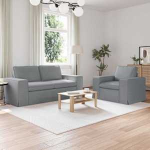 Kavčna garnitura 2 pcs Svetlo siva 182 x 80 x 82 cm blago