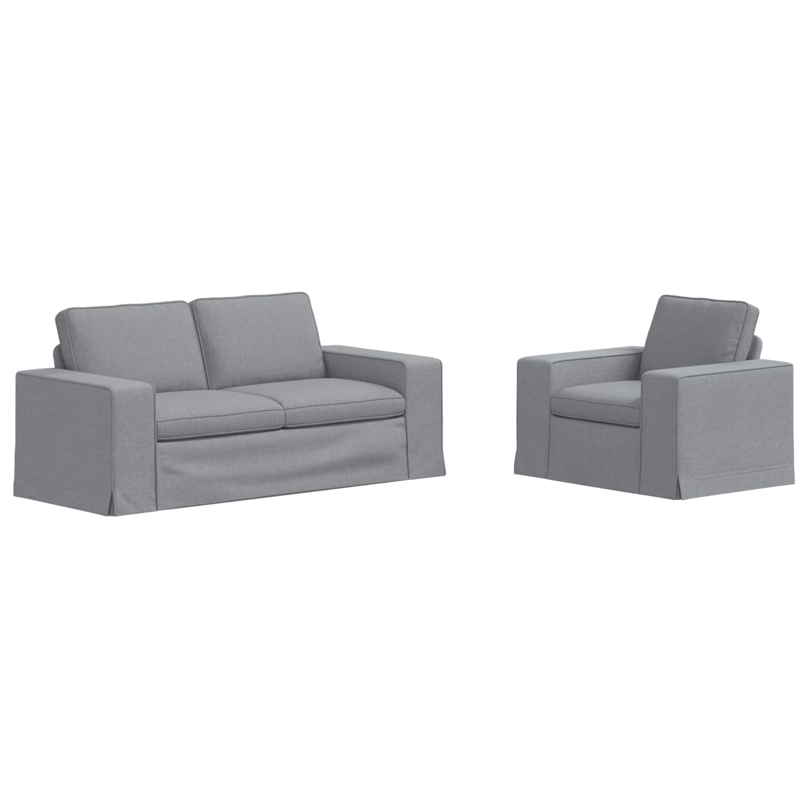 Thumbnail - vidaXL Sofa 2 pcs Hellgrau 182 x 80 x 82 cm Stoff