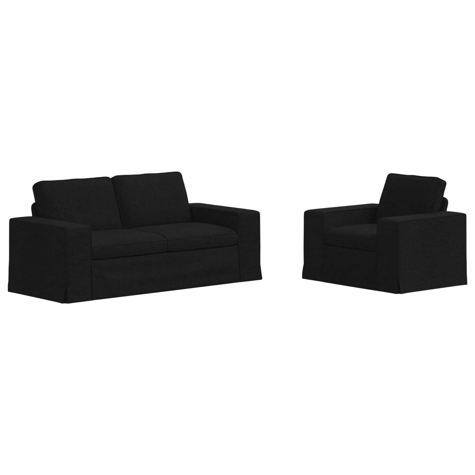Thumbnail - vidaXL Sofa 140cm 2 pcs Schwarz Metall