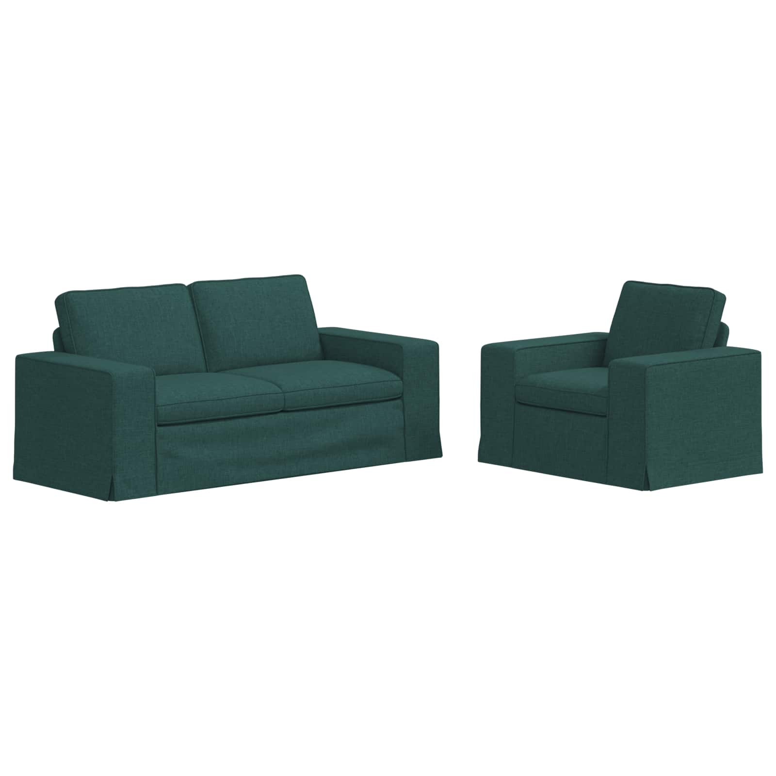 Thumbnail - vidaXL Sofa 140cm 2 pcs Dunkelgrün Metall