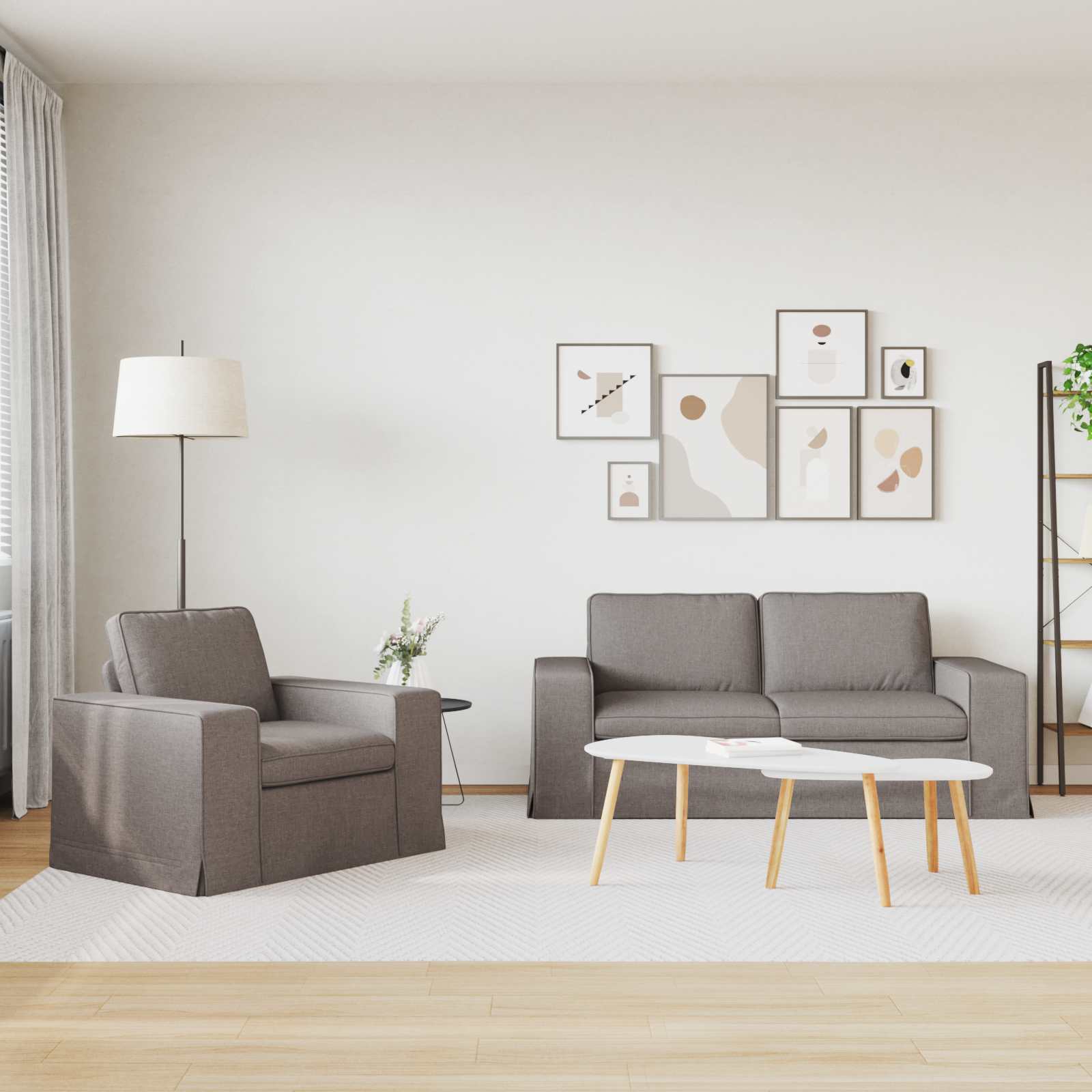 Kavč 2 pcs Taupe - slika 3