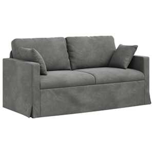 Set pohovek 2 pcs Tmavě šedá 158 x 78 x 80 cm samet - obrázek 5