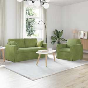 Set pohovek 2 pcs Světlá zelená 158 x 78 x 80 cm samet - obrázek 1