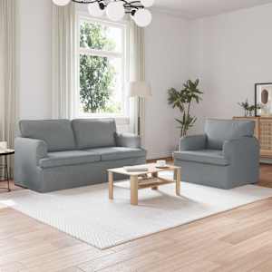 Set pohovek 2 pcs Světle šedá 162 x 80 x 85 cm textil - obrázek 1