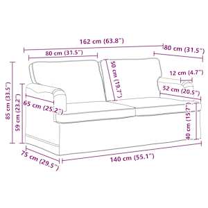 Set pohovek 2 pcs Světle šedá 162 x 80 x 85 cm textil - obrázek 10