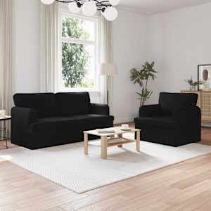Set pohovek 2 pcs Černá 162 x 80 x 85 cm textil - obrázek 1