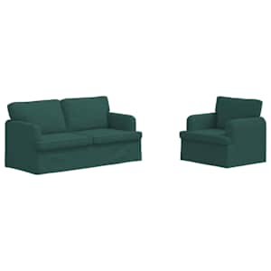 Set pohovek 2 pcs Tmavě zelená 162 x 80 x 85 cm textil - obrázek 2