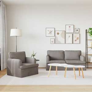 Set pohovek 2 pcs Taupe 162 x 80 x 85 cm textil - obrázek 3
