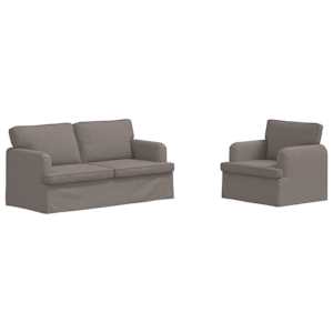 Set pohovek 2 pcs Taupe 162 x 80 x 85 cm textil - obrázek 2