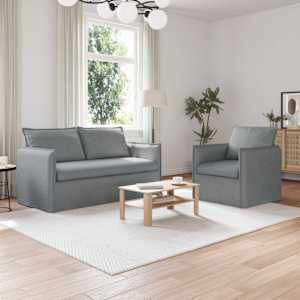 Set pohovek 2 pcs Světle šedá 196 x 82 x 85 cm textil - obrázek 1