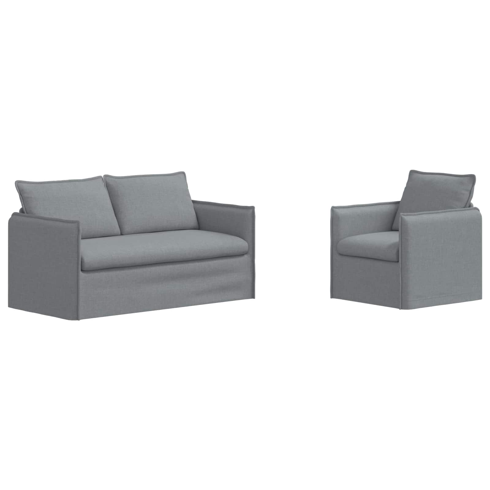 Thumbnail - vidaXL Sofa 2 pcs Hellgrau 196 x 82 x 85 cm Stoff
