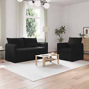 Set pohovek 2 pcs Černá 196 x 82 x 85 cm textil - obrázek 1