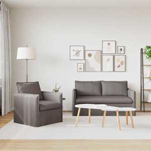Set pohovek 2 pcs Taupe 196 x 82 x 85 cm textil - obrázek 3