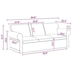 Set pohovek 2 pcs Tmavě šedá 215 x 82 x 80 cm textil - obrázek 12