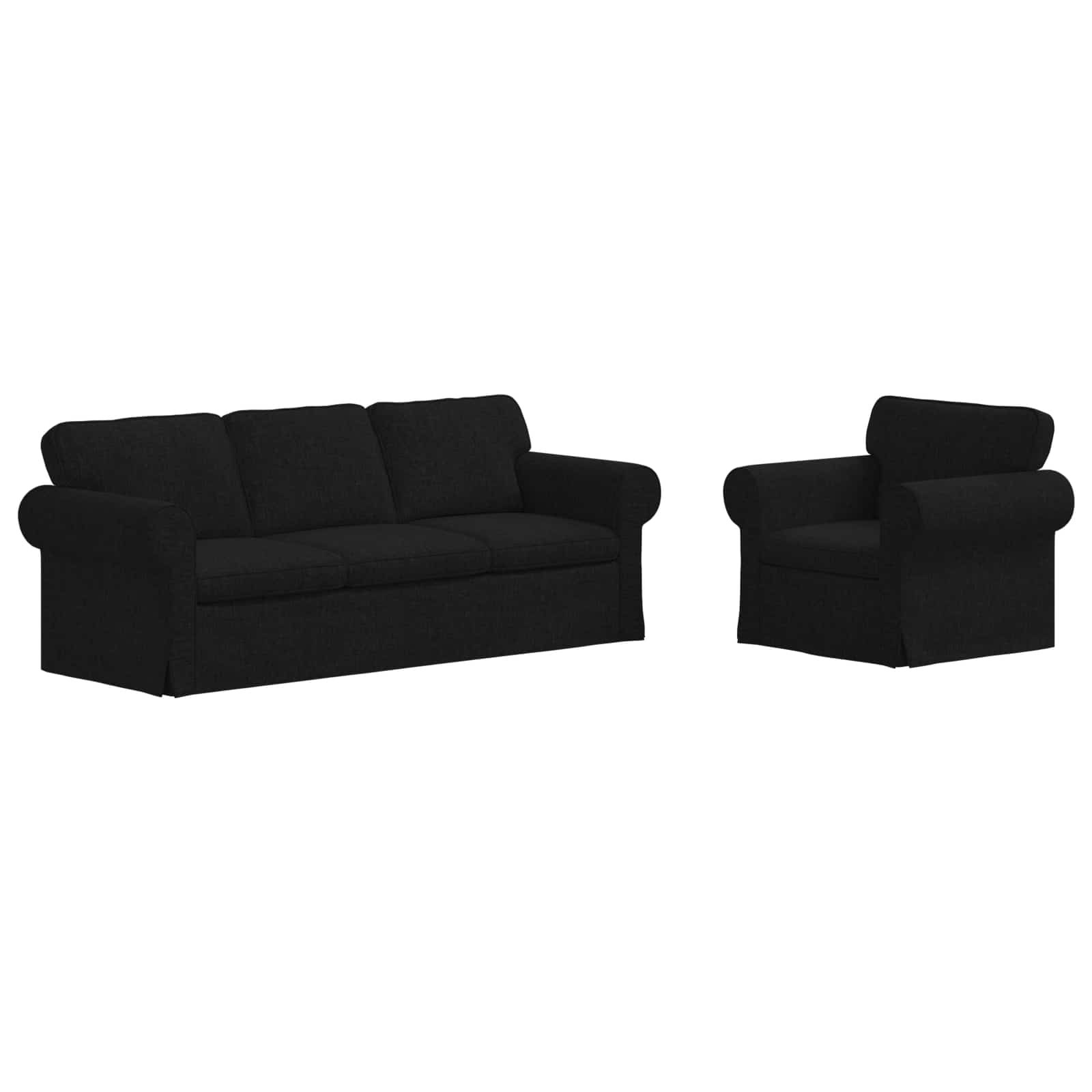 Thumbnail - vidaXL Sofa Set 2 pcs Schwarz 215 x 82 x 80 cm Stoff