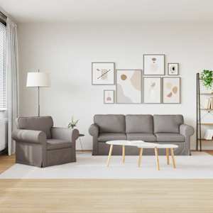 Set pohovek 2 pcs Taupe 215 x 82 x 80 cm textil - obrázek 3