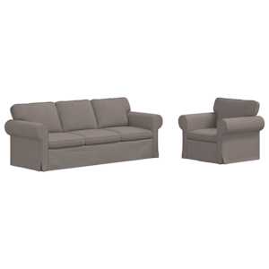 Set pohovek 2 pcs Taupe 215 x 82 x 80 cm textil - obrázek 2