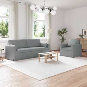 Set pohovek 2 pcs Světle šedá 198 x 78 x 80 cm textil - obrázek 1